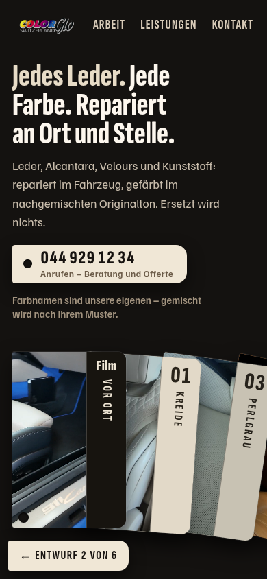 Entwurf 2 auf dem Smartphone
